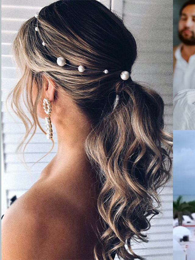 Ponytail Hairstyle with Pearl Accessories